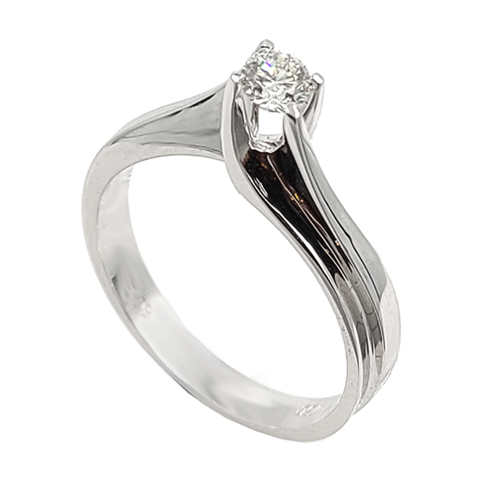 Λευκόχρυσο δαχτυλίδι με μπριγιάν