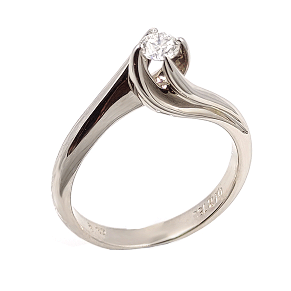 Λευκόχρυσο δαχτυλίδι με μπριγιάν