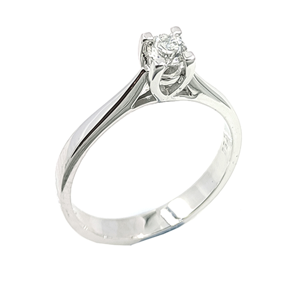 Λευκόχρυσο δαχτυλίδι με μπριγιάν