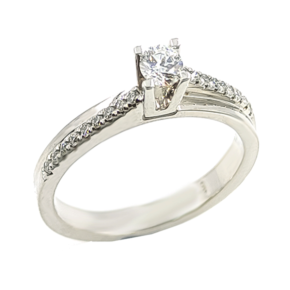 Λευκόχρυσο δαχτυλίδι με μπριγιάν