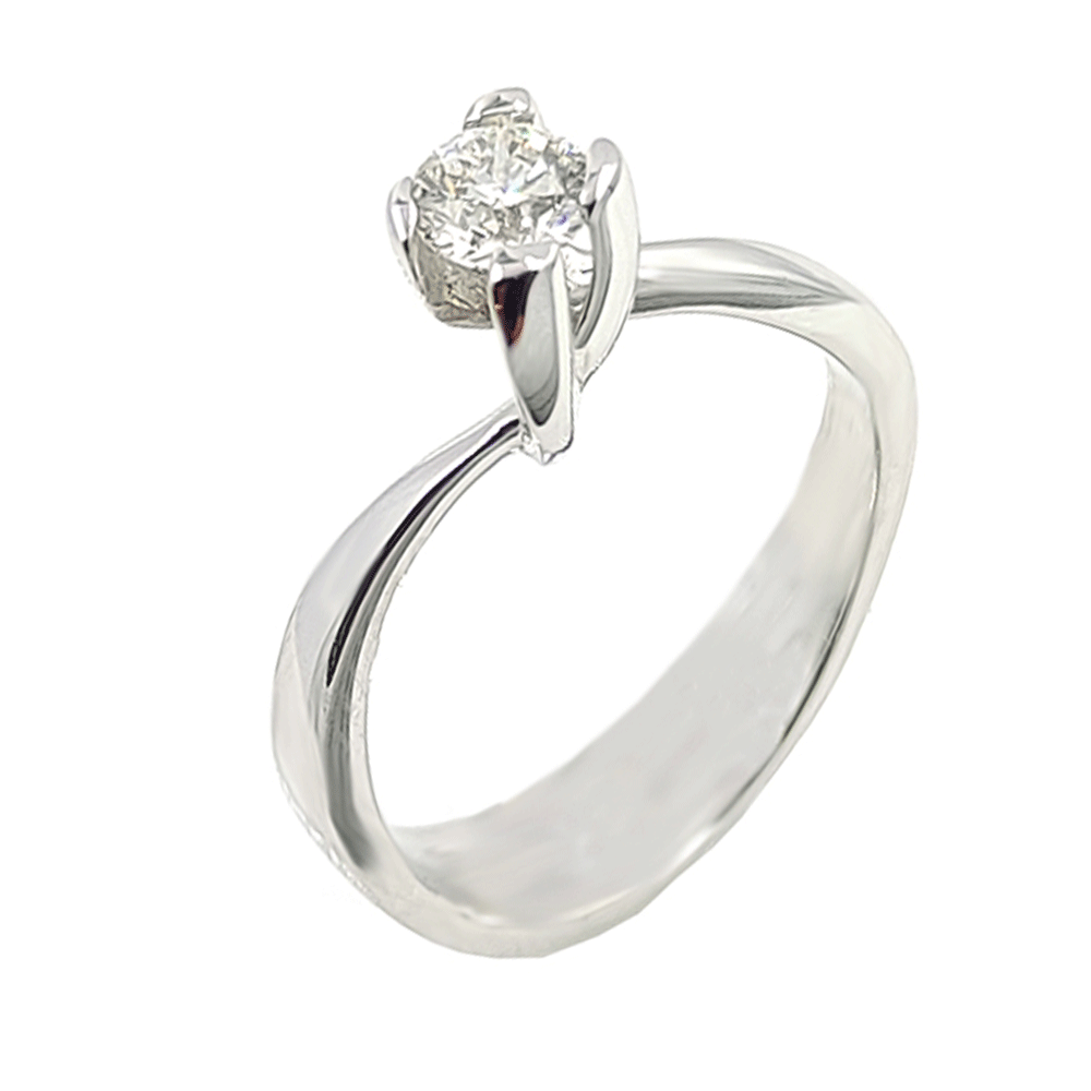 Λευκόχρυσο δαχτυλίδι με μπριγιάν