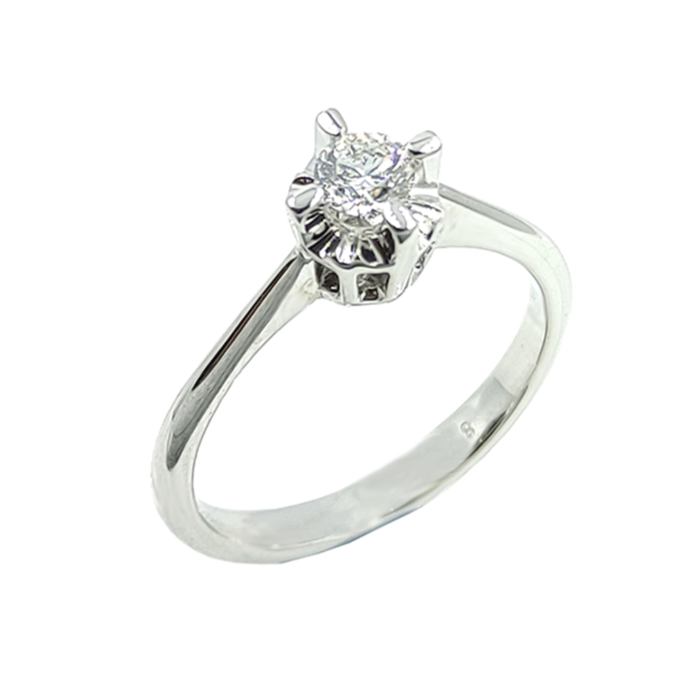 Λευκόχρυσο δαχτυλίδι με μπριγιάν