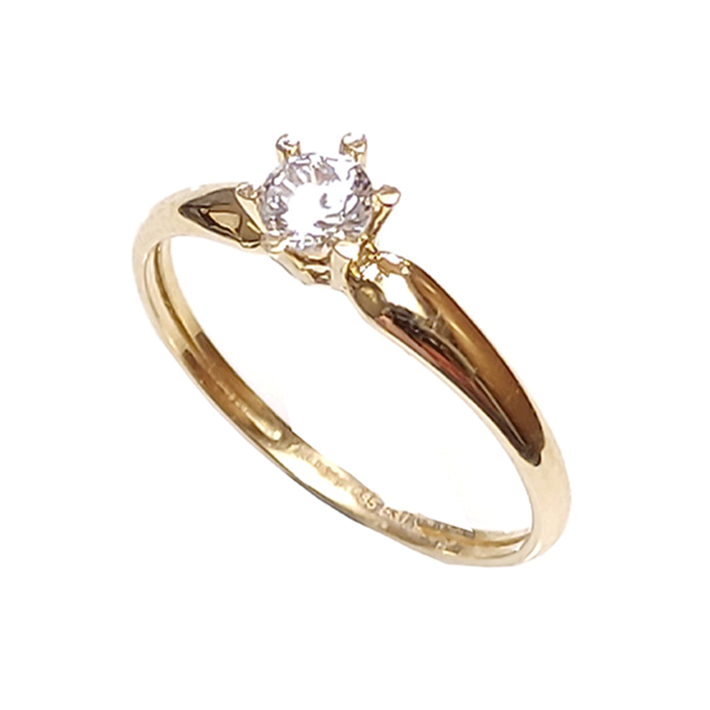 Δακτυλίδι χρυσό μονόπετρο αμερικάνα