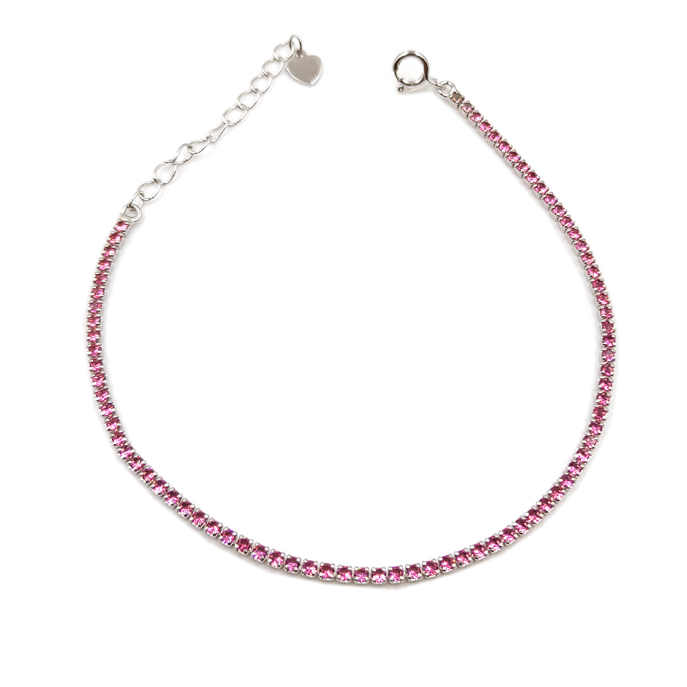 Βραχιόλι ασημένιο 925 ριβιέρα ruby ζιργκόν