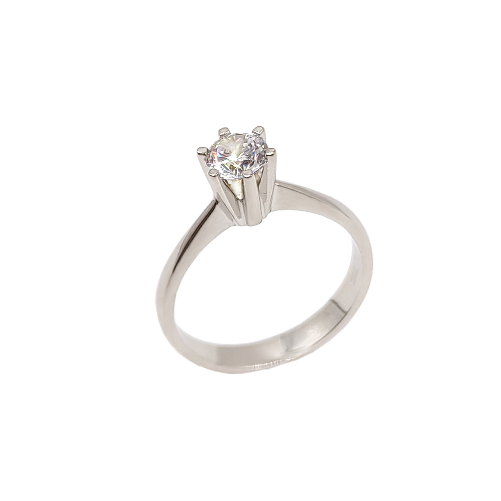 Δαχτυλίδι μονόπετρο με μπριγιάν σε 18 καράτια